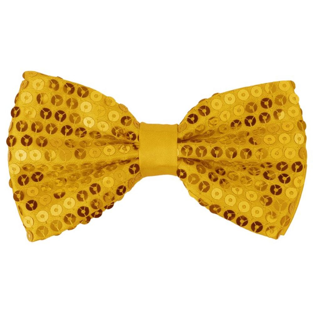 Sequin Shiny Bowtie Sparkling Adjustable Neck Solid Color Bow Ties Gold